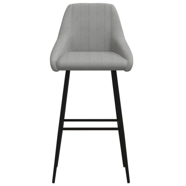 Taburete de barra de cocina de terciopelo gris claro Taburete de barra de cocina de terciopelo gris claro