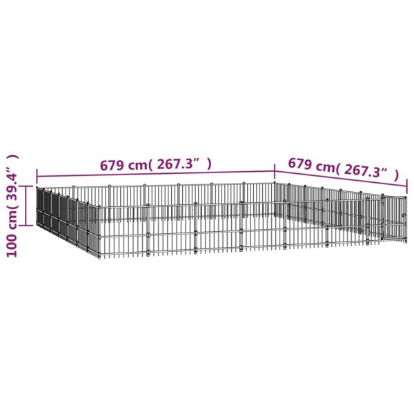 Perrera de exterior de acero 46,1 m² Perrera de exterior de acero 46,1 m²