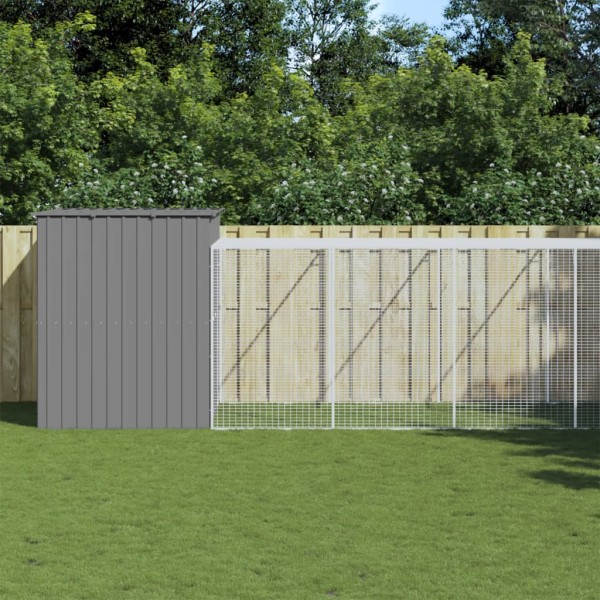 Caseta perros corral acero galvanizado gris claro 214x865x181cm Caseta perros corral acero galvanizado gris claro 214x865x181cm