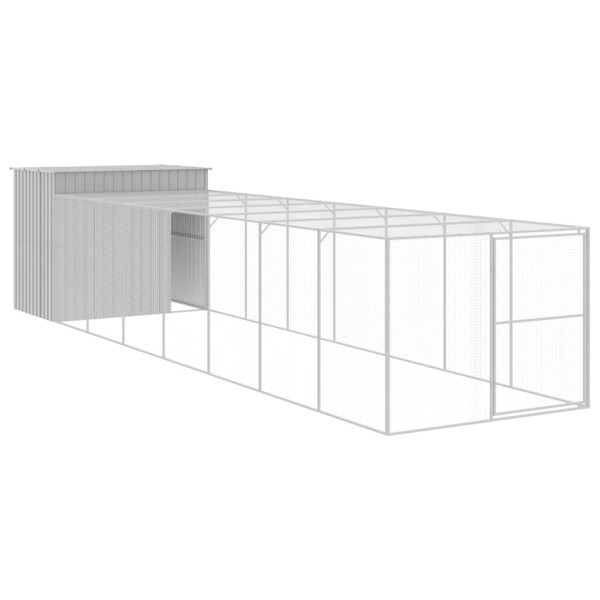 Caseta perros corral acero galvanizado gris claro 214x865x181cm Caseta perros corral acero galvanizado gris claro 214x865x181cm