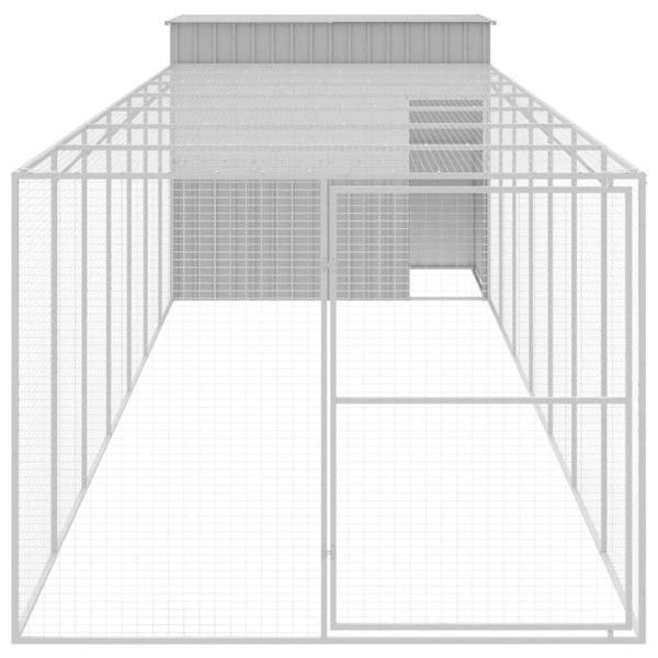 Caseta perros corral acero galvanizado gris claro 214x865x181cm Caseta perros corral acero galvanizado gris claro 214x865x181cm