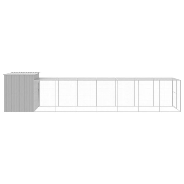 Caseta perros corral acero galvanizado gris claro 214x865x181cm Caseta perros corral acero galvanizado gris claro 214x865x181cm