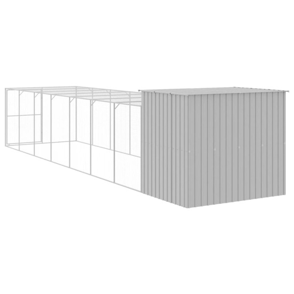 Caseta perros corral acero galvanizado gris claro 214x865x181cm Caseta perros corral acero galvanizado gris claro 214x865x181cm