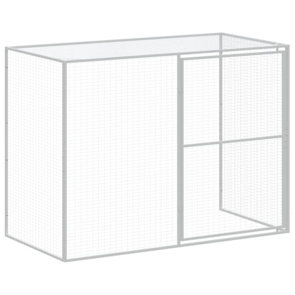 Caseta perros corral acero galvanizado gris claro 214x865x181cm Caseta perros corral acero galvanizado gris claro 214x865x181cm