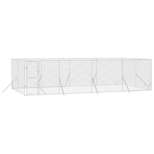 Perrera de exterior acero galvanizado plateado 8x4x2 m Perrera de exterior acero galvanizado plateado 8x4x2 m