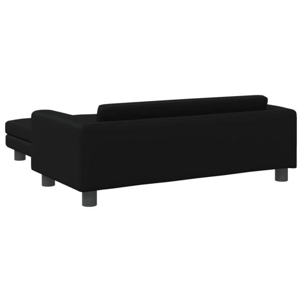 Sofá para niños y reposapiés cuero sintético negro 100x50x30 cm Sofá para niños y reposapiés cuero sintético negro 100x50x30 cm