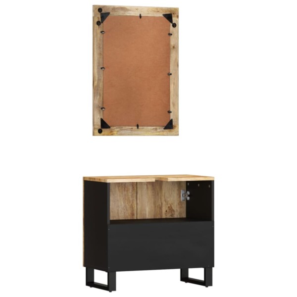 Conjunto de muebles de baño 2 piezas madera maciza de mango Conjunto de muebles de baño 2 piezas madera maciza de mango