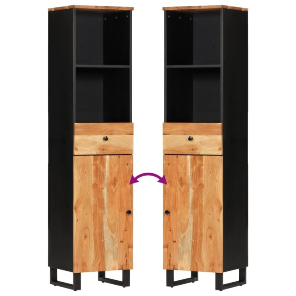 Conjunto de muebles de baño 3 piezas madera maciza de acacia Conjunto de muebles de baño 3 piezas madera maciza de acacia