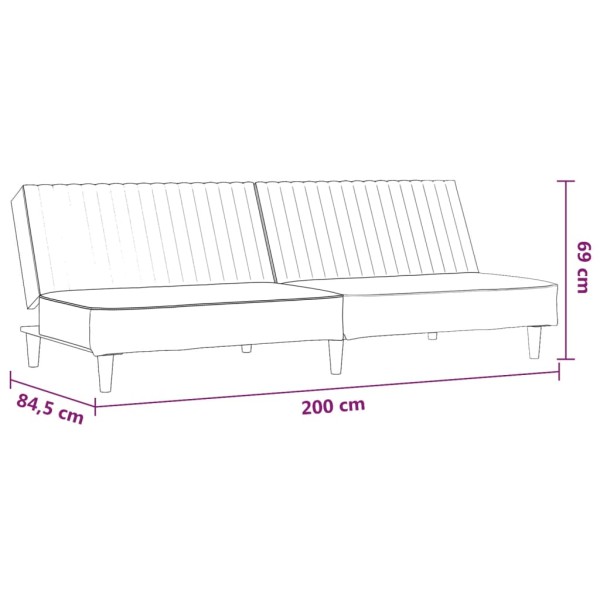 Sofá cama de 2 plazas terciopelo negro Sofá cama de 2 plazas terciopelo negro