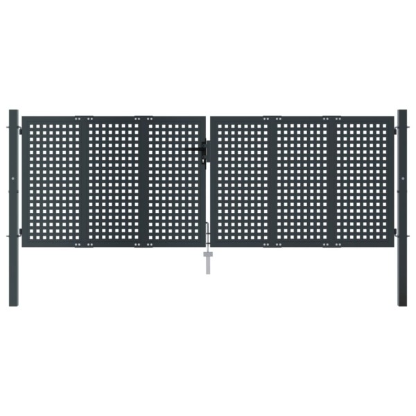 Puerta de jardín acero gris antracita 300x150 cm Puerta de jardín acero gris antracita 300x150 cm