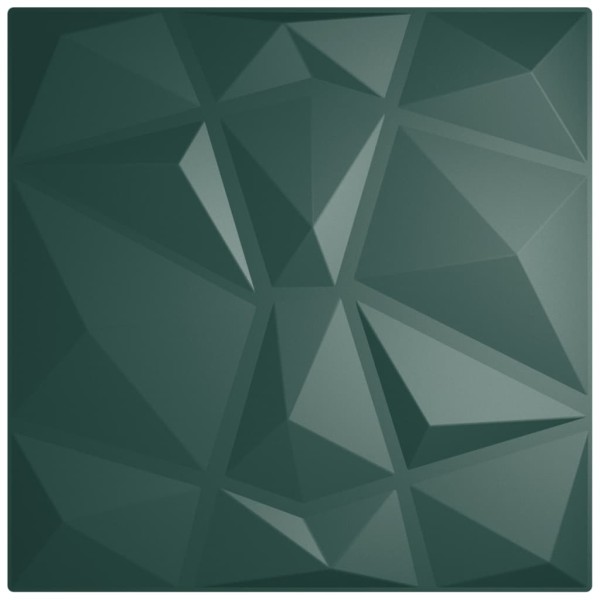 Paneles de pared 48 uds EPS diamante verde 50x50 cm 12 m² Paneles de pared 48 uds EPS diamante verde 50x50 cm 12 m²