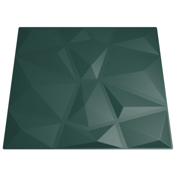Paneles de pared 48 uds EPS diamante verde 50x50 cm 12 m² Paneles de pared 48 uds EPS diamante verde 50x50 cm 12 m²
