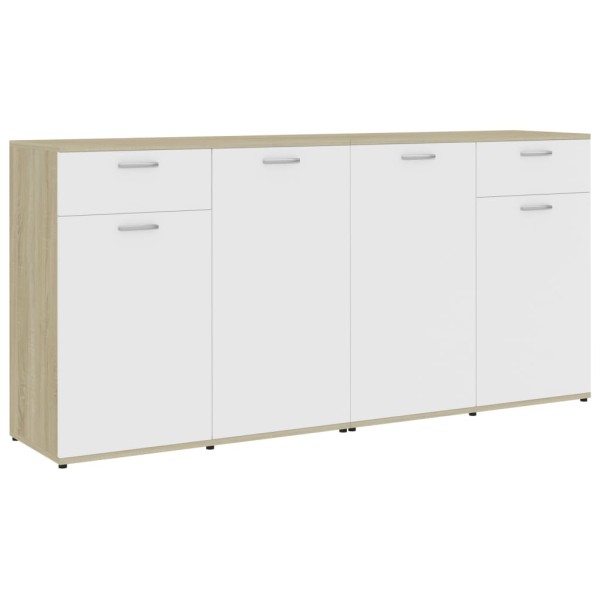 Aparador madera de ingeniería blanco roble Sonoma 160x36x75 cm Aparador madera de ingeniería blanco roble Sonoma 160x36x75 cm