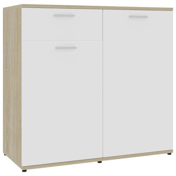 Aparador madera de ingeniería blanco roble Sonoma 160x36x75 cm Aparador madera de ingeniería blanco roble Sonoma 160x36x75 cm