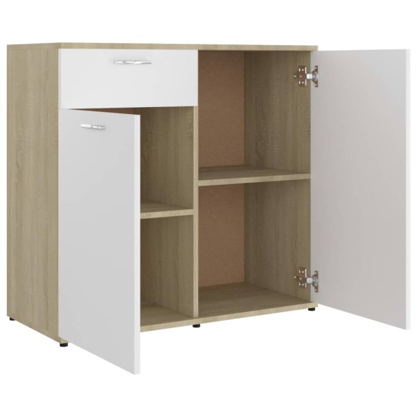 Aparador madera de ingeniería blanco roble Sonoma 160x36x75 cm Aparador madera de ingeniería blanco roble Sonoma 160x36x75 cm
