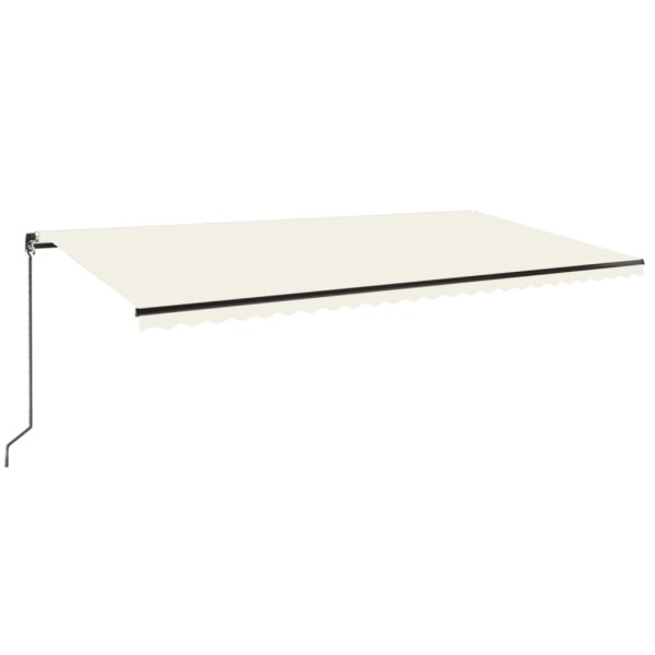 Toldo retráctil manual con luz LED color crema 600x350 cm Toldo retráctil manual con luz LED color crema 600x350 cm