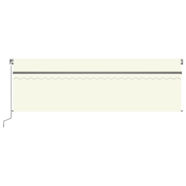 Toldo retráctil manual con persiana y LED crema 5x3 m Toldo retráctil manual con persiana y LED crema 5x3 m