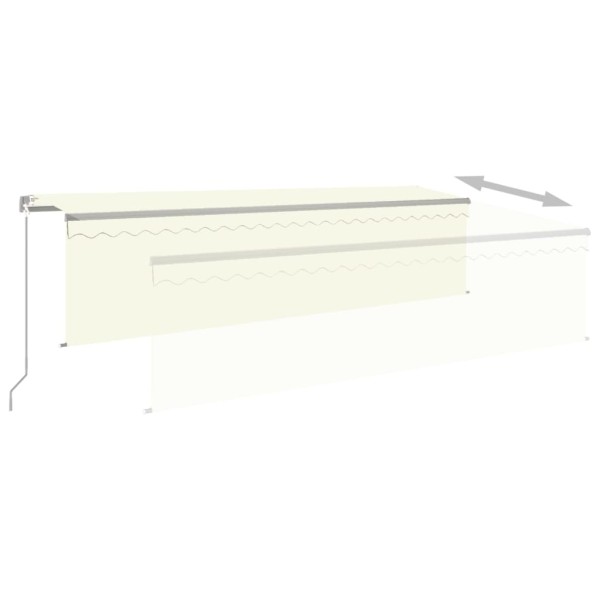 Toldo retráctil manual con persiana y LED crema 5x3 m Toldo retráctil manual con persiana y LED crema 5x3 m
