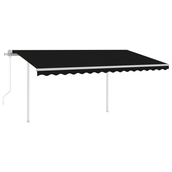 Toldo retráctil automático con postes gris antracita 4,5x3,5 m