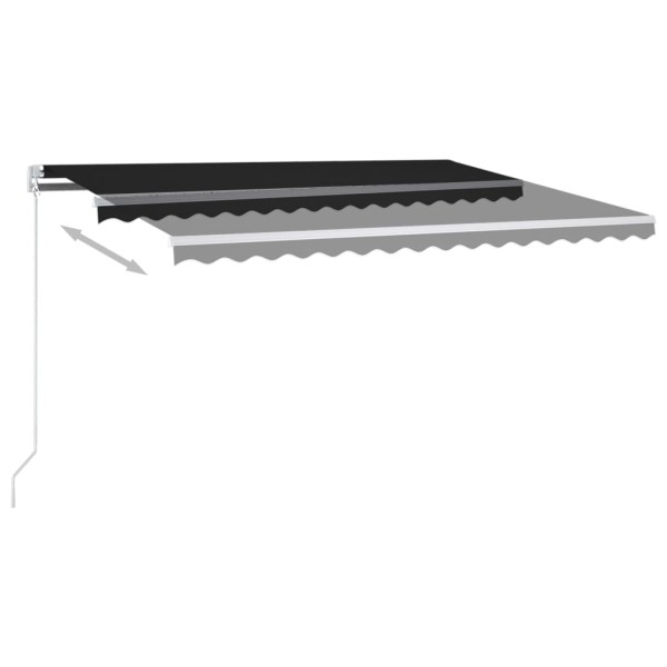 Toldo retráctil automático con postes gris antracita 4,5x3,5 m