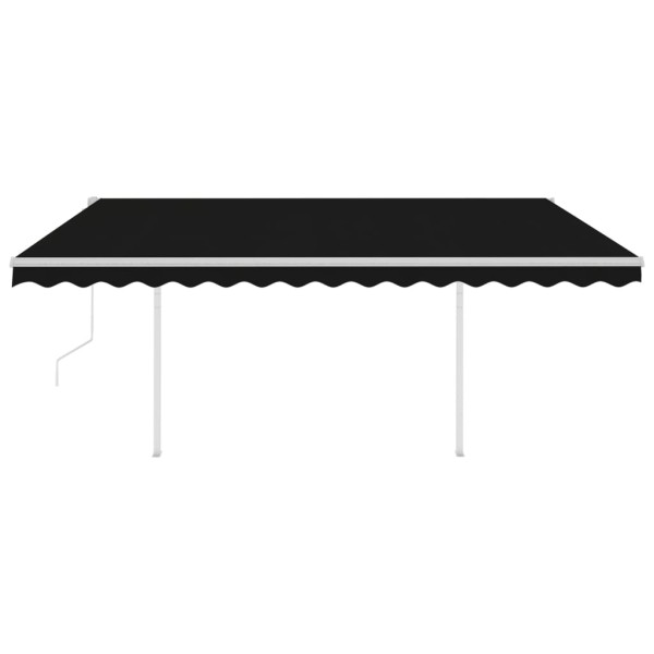 Toldo retráctil automático con postes gris antracita 4,5x3,5 m
