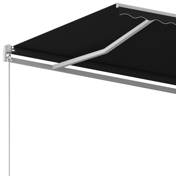 Toldo retráctil automático con postes gris antracita 4,5x3,5 m