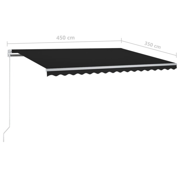 Toldo retráctil automático con postes gris antracita 4,5x3,5 m