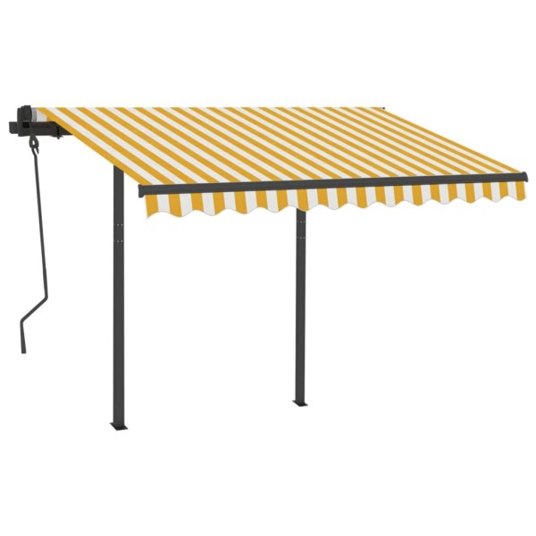 Toldo automático LED sensor de viento amarillo y blanco 3x2,5 m Toldo automático LED sensor de viento amarillo y blanco 3x2,5 m