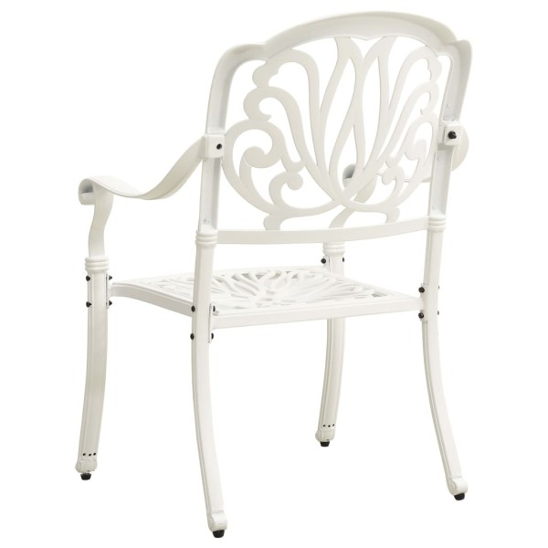Mesa y sillas de bistró 3 piezas aluminio fundido blanco Mesa y sillas de bistró 3 piezas aluminio fundido blanco
