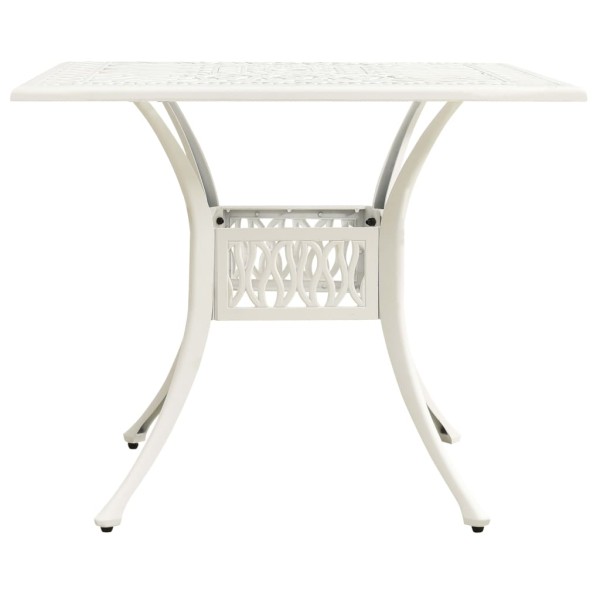 Mesa y sillas de bistró 3 piezas aluminio fundido blanco Mesa y sillas de bistró 3 piezas aluminio fundido blanco
