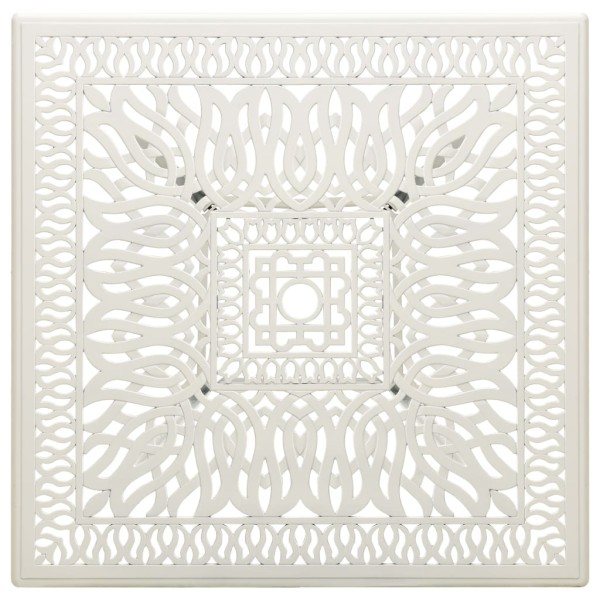 Mesa y sillas de bistró 3 piezas aluminio fundido blanco Mesa y sillas de bistró 3 piezas aluminio fundido blanco