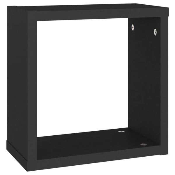 Estante cubo pared 2 uds negro 30x15x30 cm Estante cubo pared 2 uds negro 30x15x30 cm