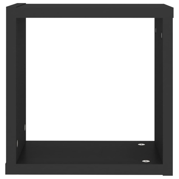 Estante cubo pared 2 uds negro 30x15x30 cm Estante cubo pared 2 uds negro 30x15x30 cm