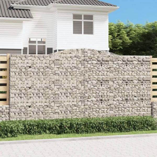 Cestas de gaviones 7 uds forma de arco hierro 400x30x200/220 cm Cestas de gaviones 7 uds forma de arco hierro 400x30x200/220 cm