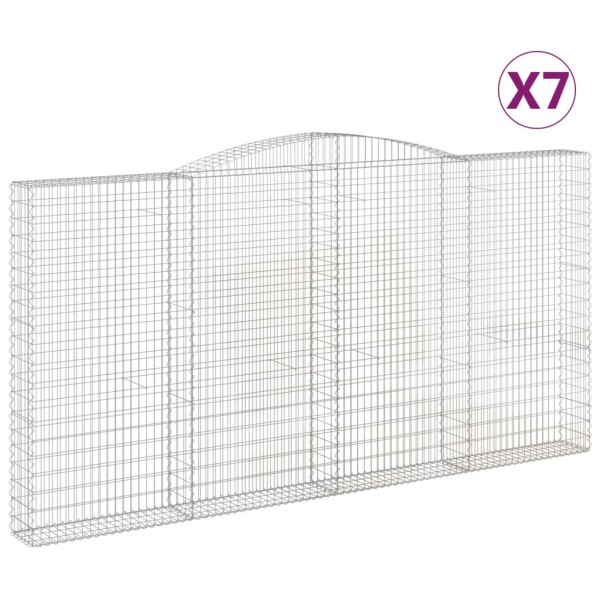 Cestas de gaviones 7 uds forma de arco hierro 400x30x200/220 cm Cestas de gaviones 7 uds forma de arco hierro 400x30x200/220 cm