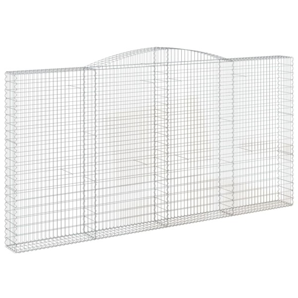 Cestas de gaviones 7 uds forma de arco hierro 400x30x200/220 cm Cestas de gaviones 7 uds forma de arco hierro 400x30x200/220 cm