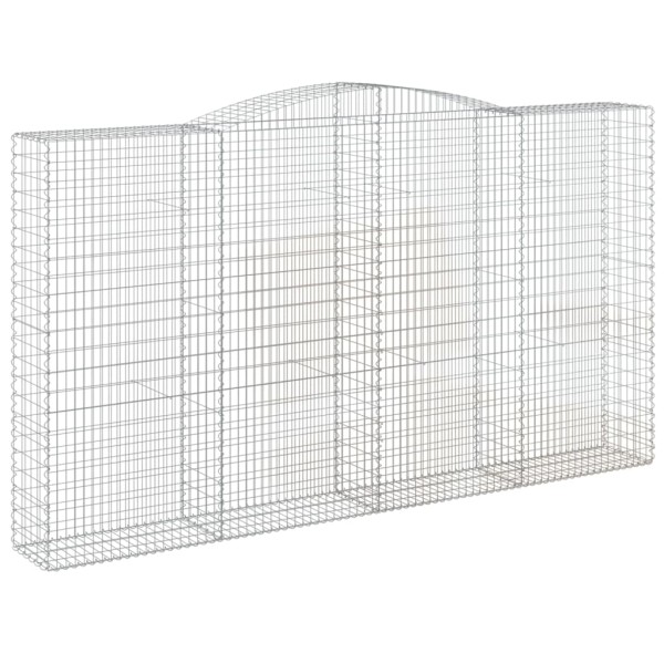 Cestas de gaviones 5 uds forma de arco hierro 400x50x220/240 cm Cestas de gaviones 5 uds forma de arco hierro 400x50x220/240 cm