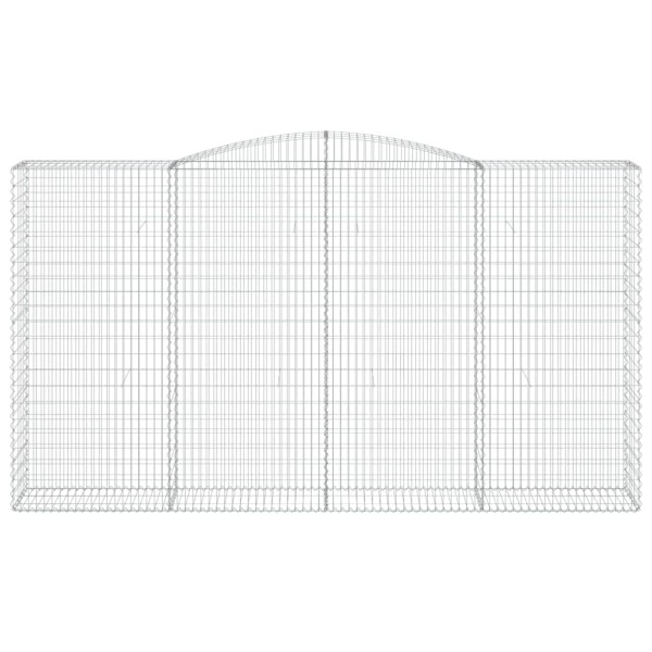 Cestas de gaviones 5 uds forma de arco hierro 400x50x220/240 cm Cestas de gaviones 5 uds forma de arco hierro 400x50x220/240 cm