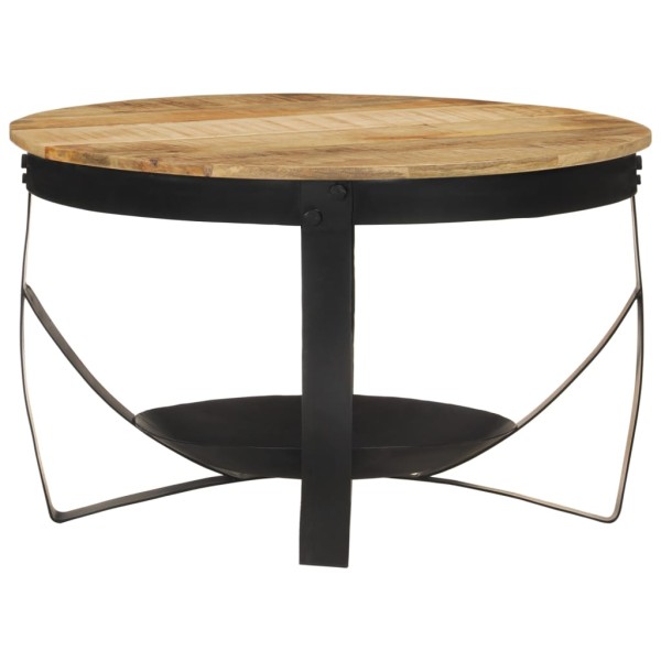 Mesa de centro hierro y madera maciza de mango Ø68x43 cm Mesa de centro hierro y madera maciza de mango Ø68x43 cm