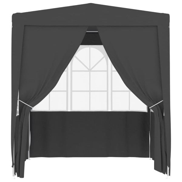 Carpa profesional para fiestas con paredes gris 90 g/m² 2x2 m