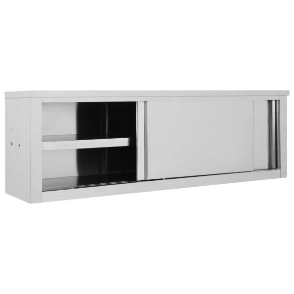 Armario pared de cocina puertas correderas acero 150x40x50 cm Armario pared de cocina puertas correderas acero 150x40x50 cm