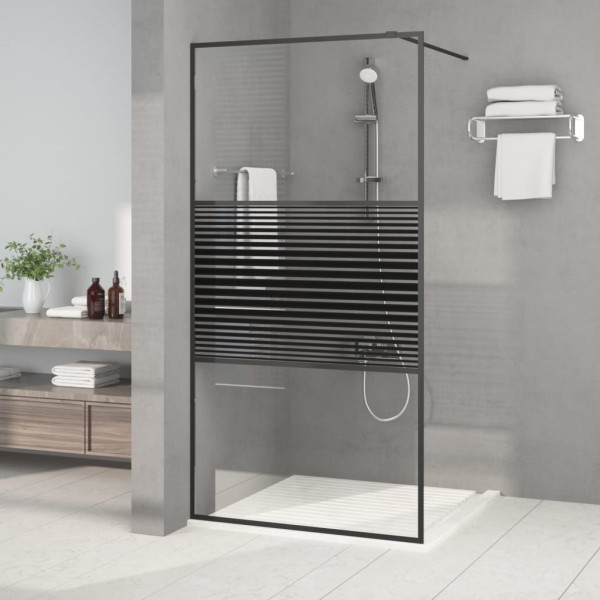 Mampara de ducha vidrio ESG transparente negro 100x195 cm Mampara de ducha vidrio ESG transparente negro 100x195 cm