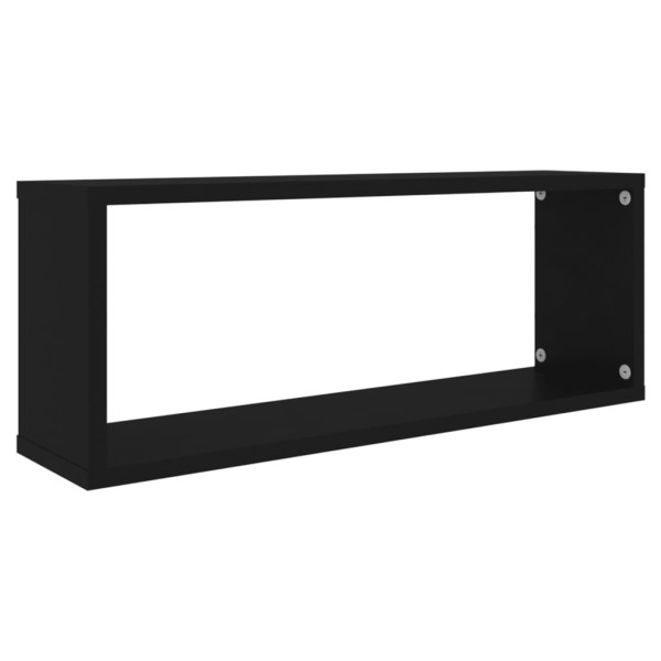 Estante cubo de pared 6 uds contrachapado negro 60x15x23 cm Estante cubo de pared 6 uds contrachapado negro 60x15x23 cm