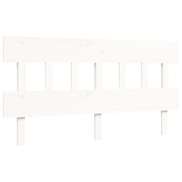 Cama personas mayores cabecero madera maciza blanco 160x200 cm Cama personas mayores cabecero madera maciza blanco 160x200 cm