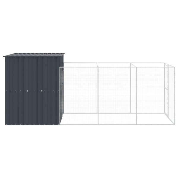 Caseta de perros con corral acero galvanizado 165x455x181 cm Caseta de perros con corral acero galvanizado 165x455x181 cm