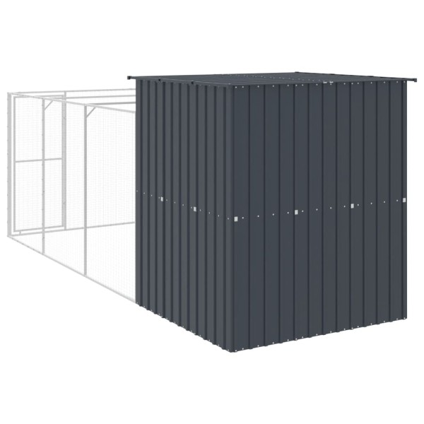 Caseta de perros con corral acero galvanizado 165x455x181 cm Caseta de perros con corral acero galvanizado 165x455x181 cm