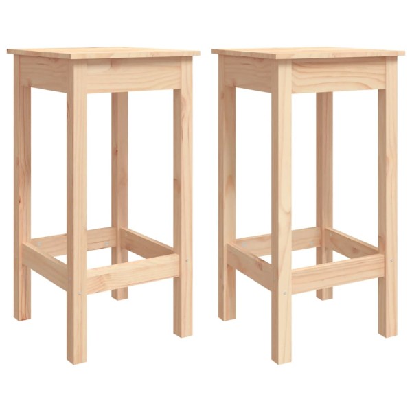 Taburetes de cocina 2 unidades madera maciza de pino 40x40x78cm Taburetes de cocina 2 unidades madera maciza de pino 40x40x78cm