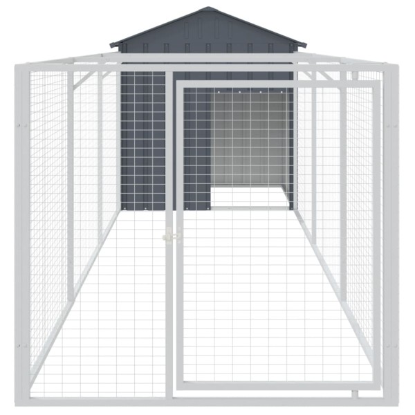 Caseta perros con tejado acero galvanizado gris 117x405x123 cm Caseta perros con tejado acero galvanizado gris 117x405x123 cm
