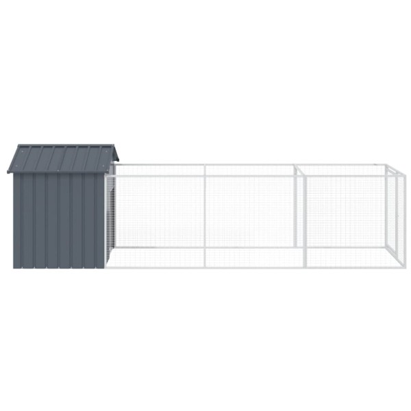 Caseta perros con tejado acero galvanizado gris 117x405x123 cm Caseta perros con tejado acero galvanizado gris 117x405x123 cm