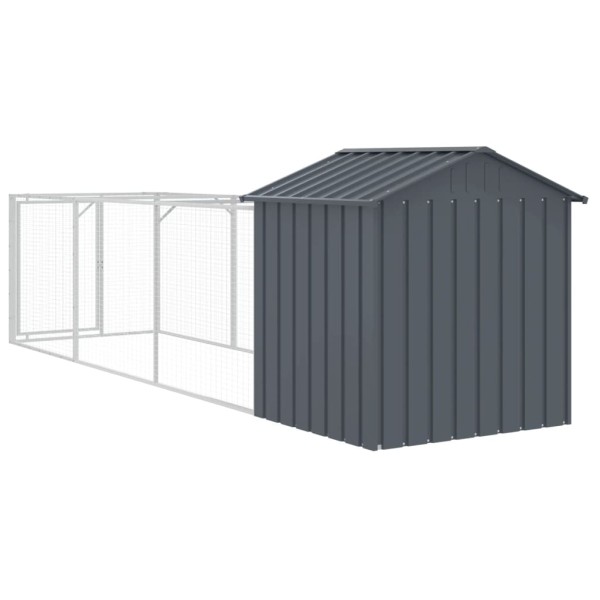 Caseta perros con tejado acero galvanizado gris 117x405x123 cm Caseta perros con tejado acero galvanizado gris 117x405x123 cm